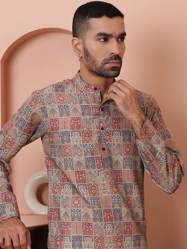 Men Printed Cotton Kurtas.