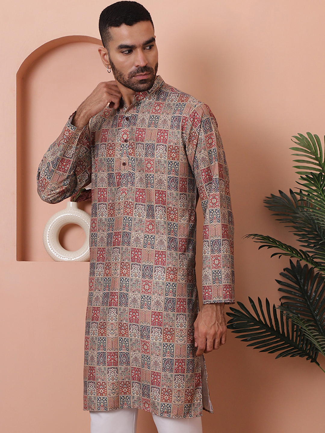 Men Printed Cotton Kurtas.