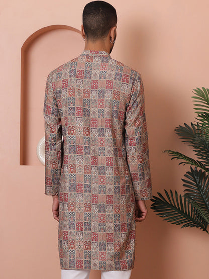 Men Printed Cotton Kurtas.