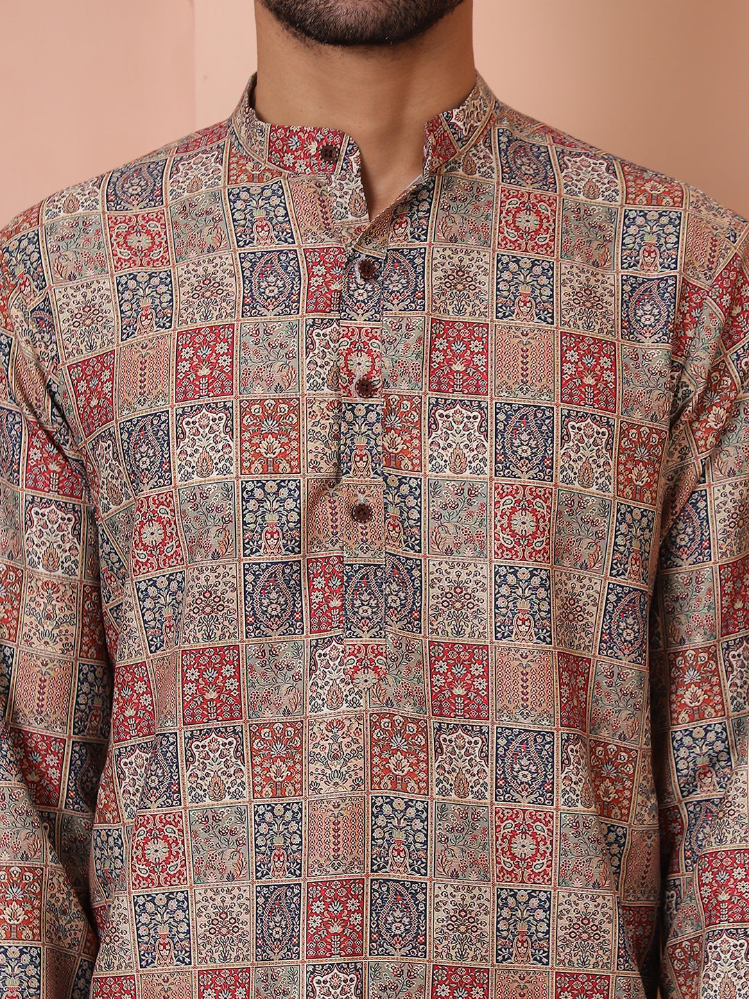 Men Printed Cotton Kurtas.