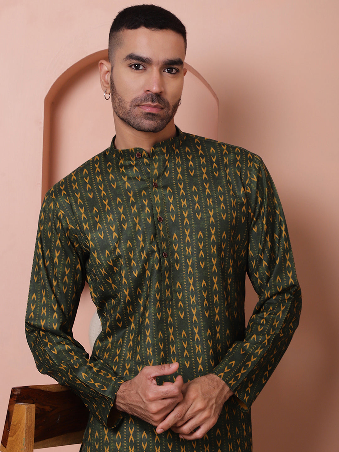 Men Printed Cotton Kurtas.