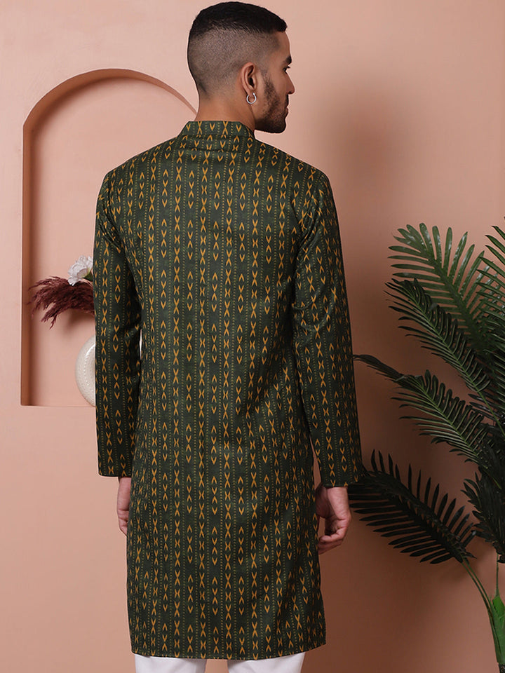 Men Printed Cotton Kurtas.