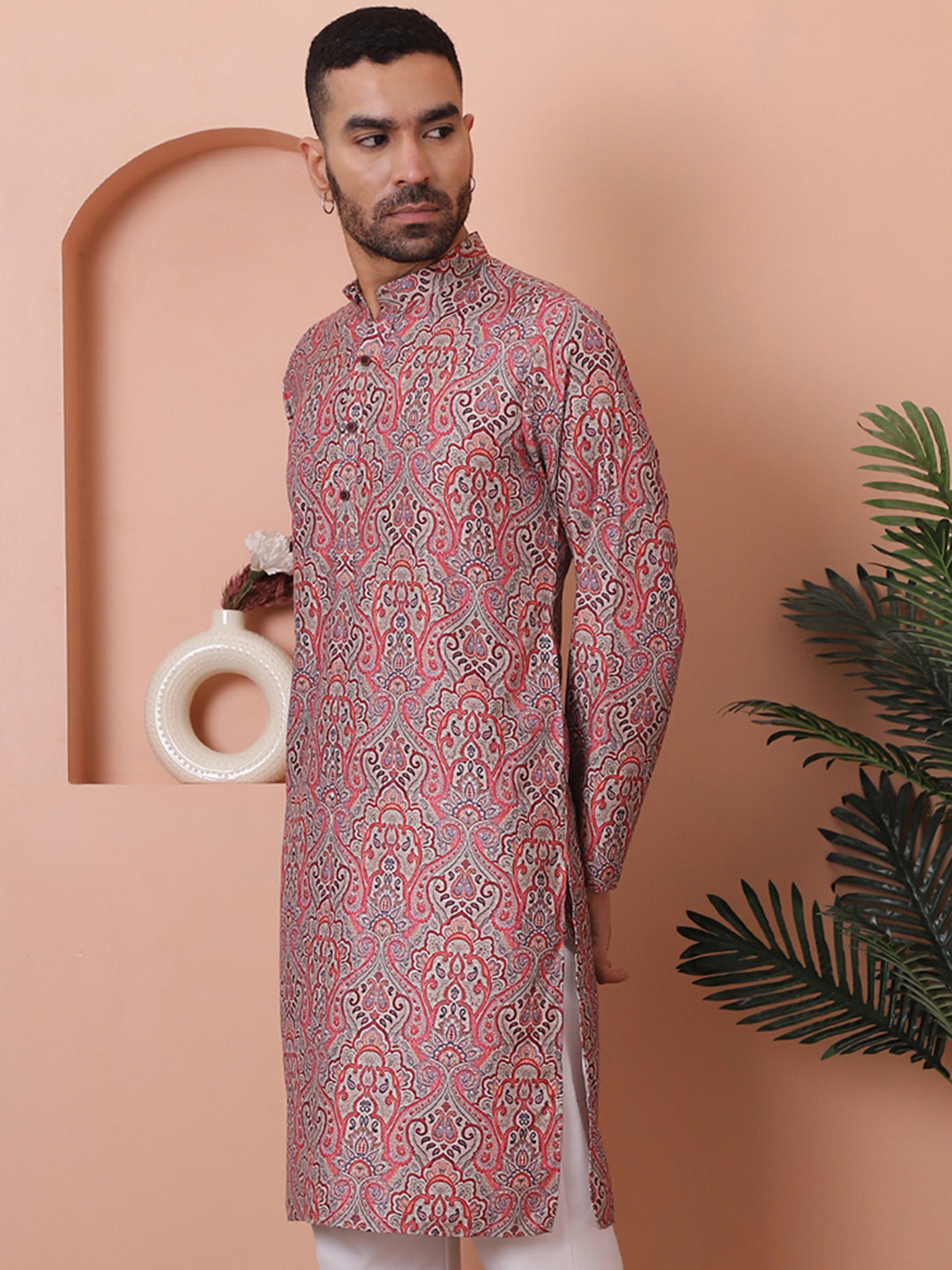 Men Printed Cotton Kurtas.