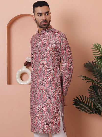 Men Printed Cotton Kurtas.