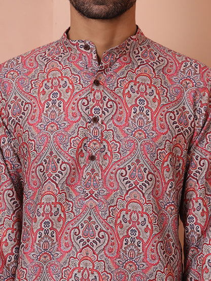 Men Printed Cotton Kurtas.