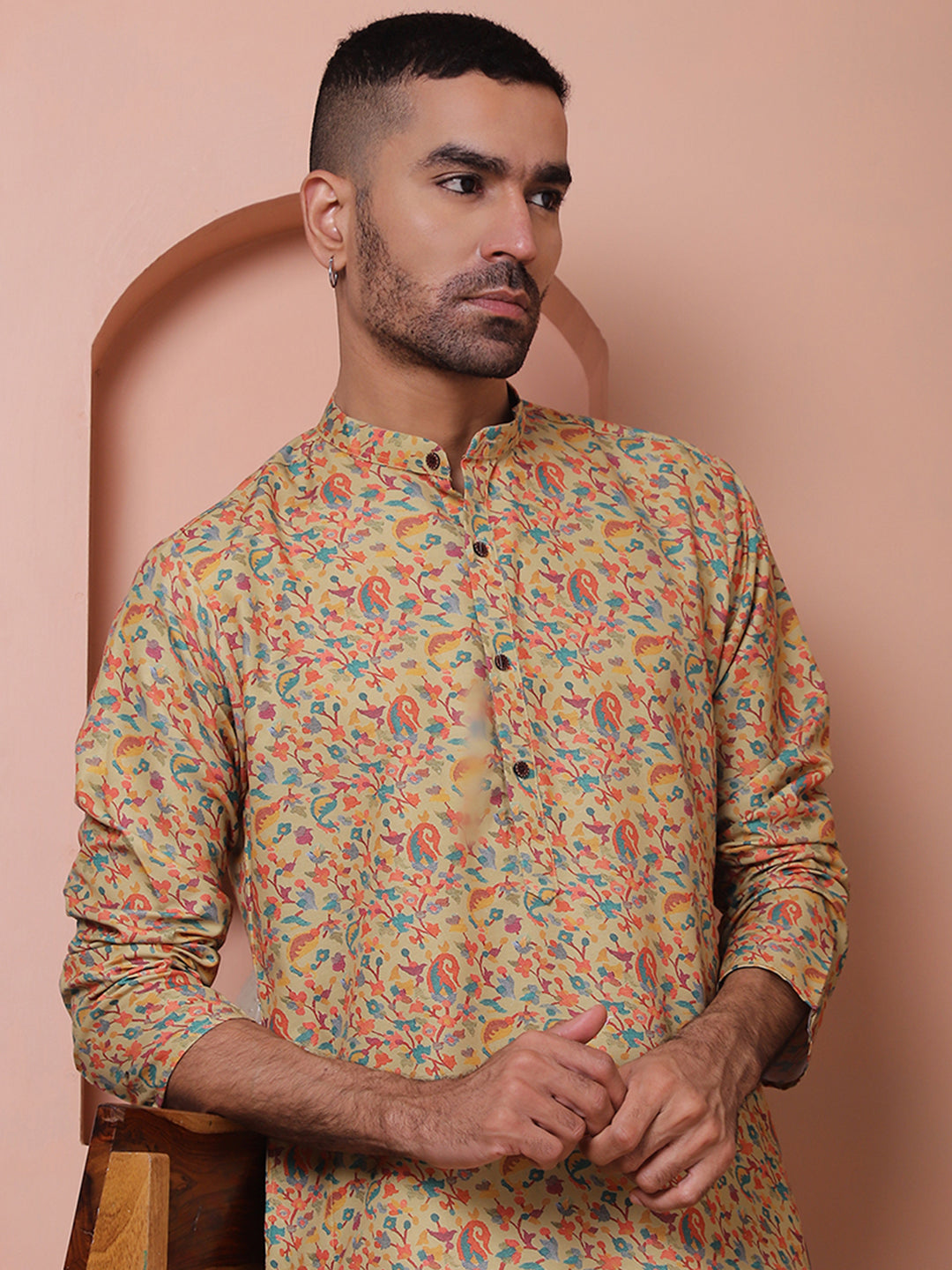 Men Printed Cotton Kurtas.