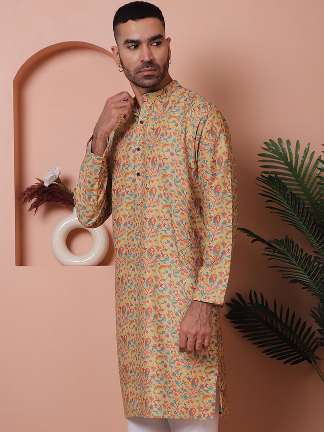 Men Printed Cotton Kurtas.