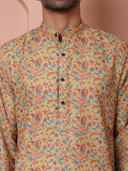 Men Printed Cotton Kurtas.