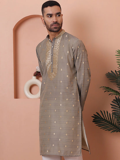 Men'S Foil Printed Kurtas.