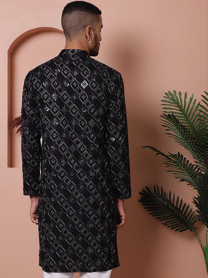 Men'S Sequins And Embroidered Kurtas.