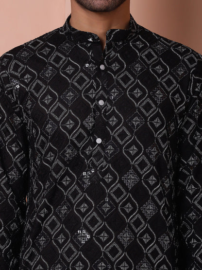 Men'S Sequins And Embroidered Kurtas.