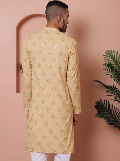 Men'S Sequins And Embroidered Kurtas.