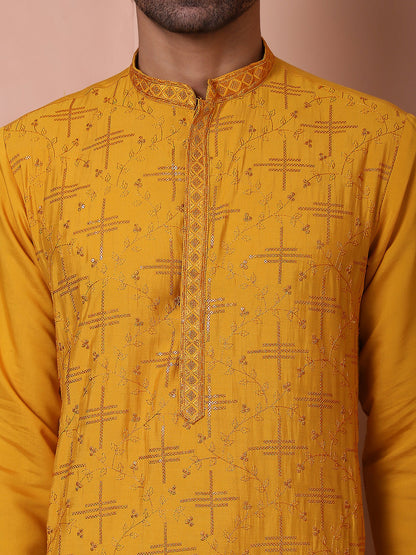 Men'S Embroidered And Sequins Kurtas.