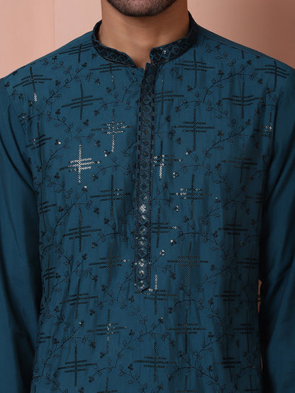 Men'S Embroidered And Sequins Kurtas.