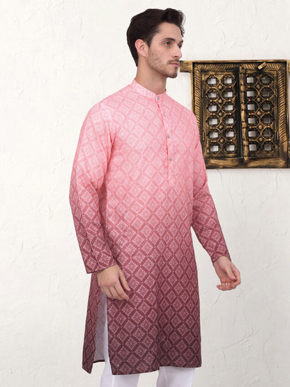 Men'S Ombre Pure Cotton Straight Kurta