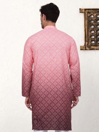 Men'S Ombre Pure Cotton Straight Kurta
