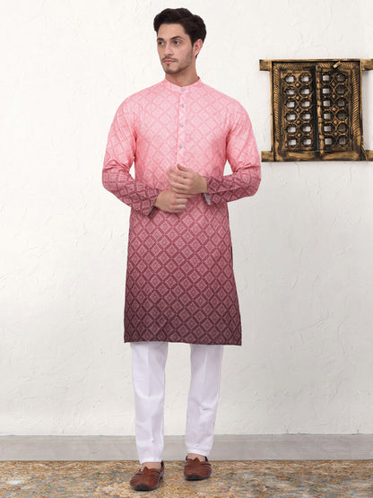 Men'S Ombre Pure Cotton Straight Kurta