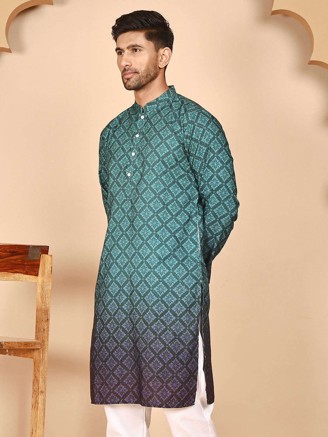 Ombre Printed Kurtas For Men