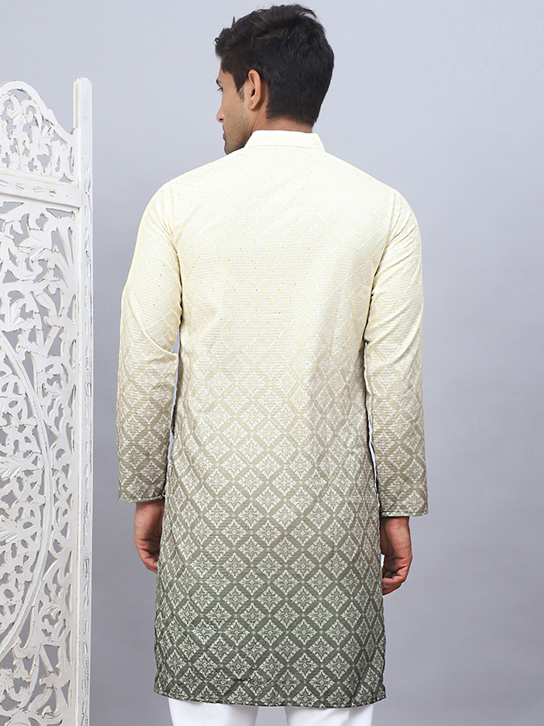 Men'S Ombre Pure Cotton Straight Kurta