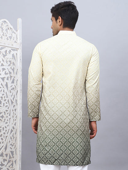 Men'S Ombre Pure Cotton Straight Kurta