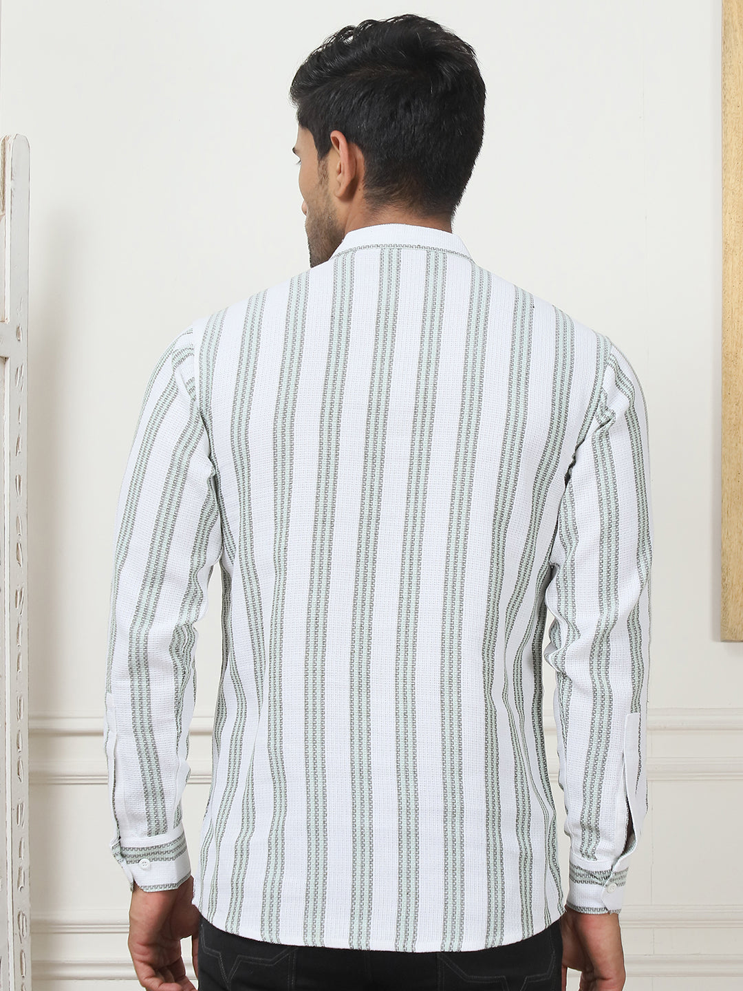 Woven Design Cotton Short Kurta For Men