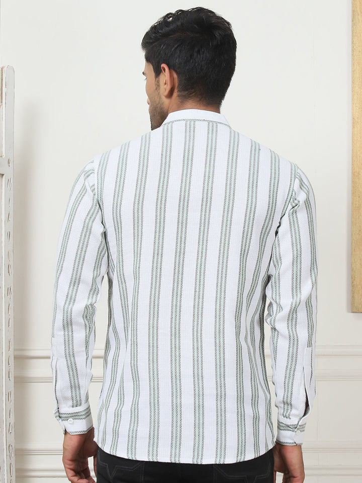Woven Design Cotton Short Kurta For Men