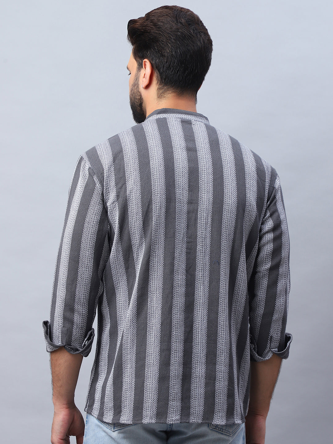 Woven Design Cotton Short Kurta For Men