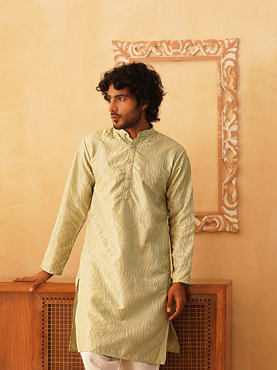 Embroidered Kurta Pyjama For Men.
