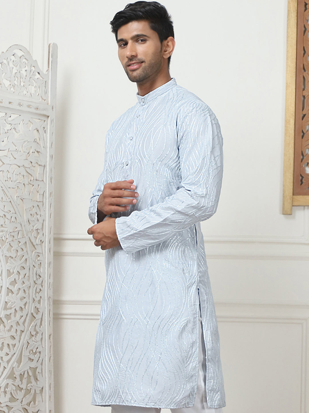 Embroidered Kurta For Men.