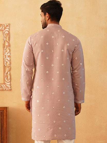 Embroidered & Sequin Cotton Blend Kurtas