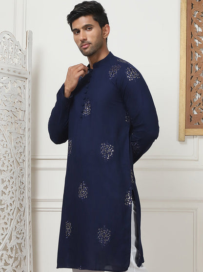 Embroidered Viscose Rayon Straight Kurtas