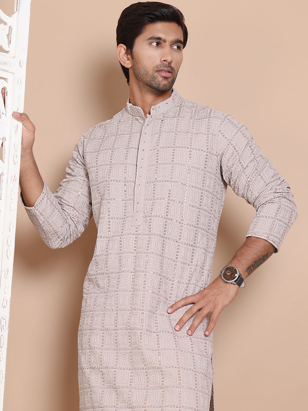 Sequin Embroidered Pure Cotton Kurtas