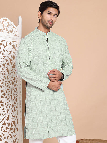 Sequin Embroidered Pure Cotton Kurtas