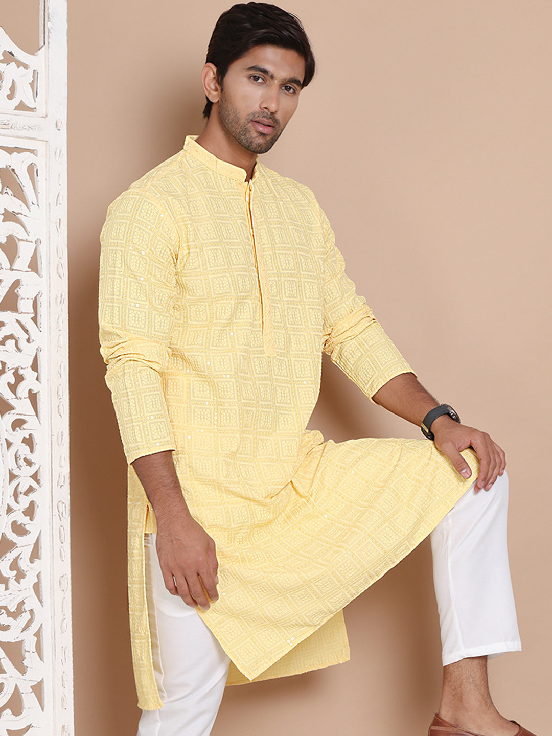Sequin Embroidered Pure Cotton Kurtas