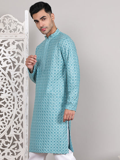 Viscose Sequins And Embroidered Kurtas For Men