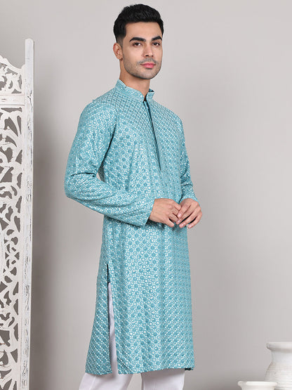 Viscose Sequins And Embroidered Kurtas For Men
