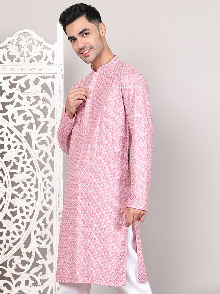 Viscose Sequins And Embroidered Kurtas For Men