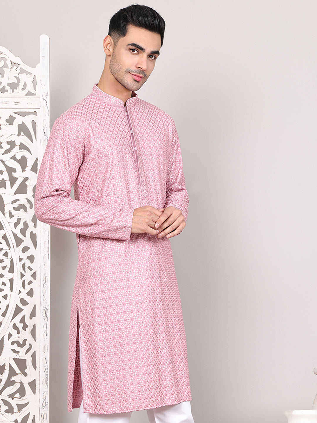 Viscose Sequins And Embroidered Kurtas For Men