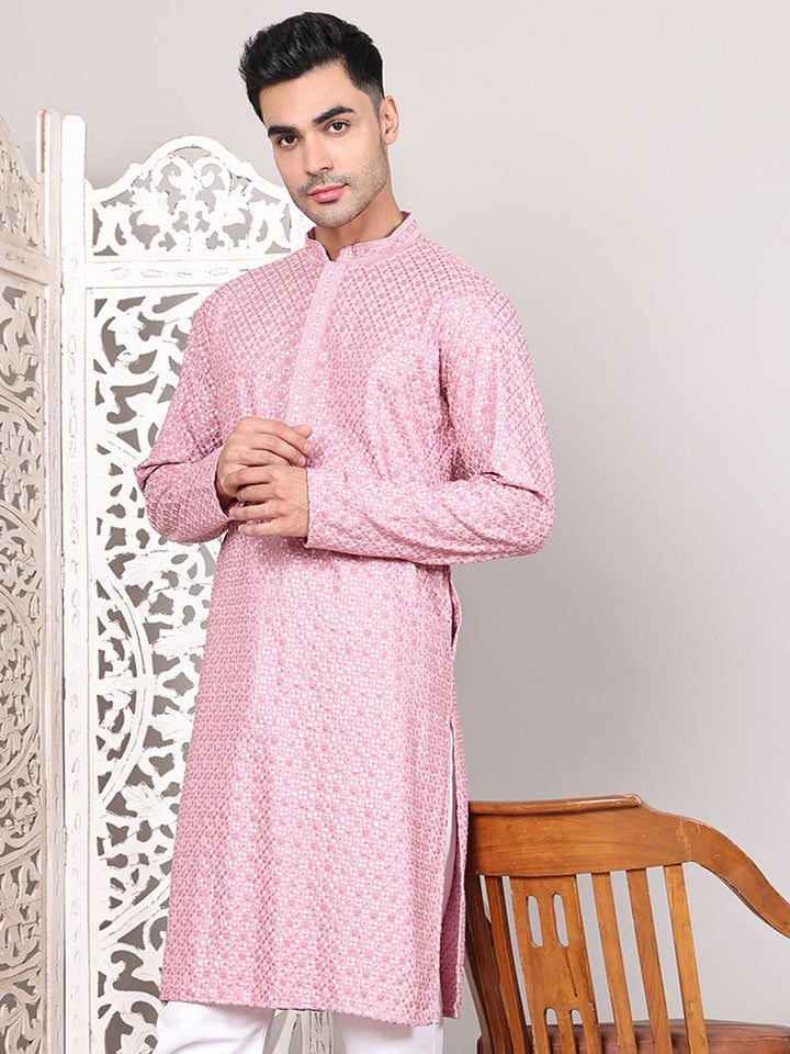 Viscose Sequins And Embroidered Kurtas For Men
