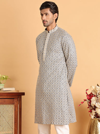 Embroidered Viscose Kurtas For Men