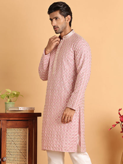 Embroidered Viscose Kurtas For Men