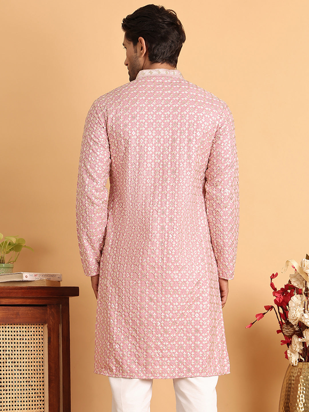 Embroidered Viscose Kurtas For Men