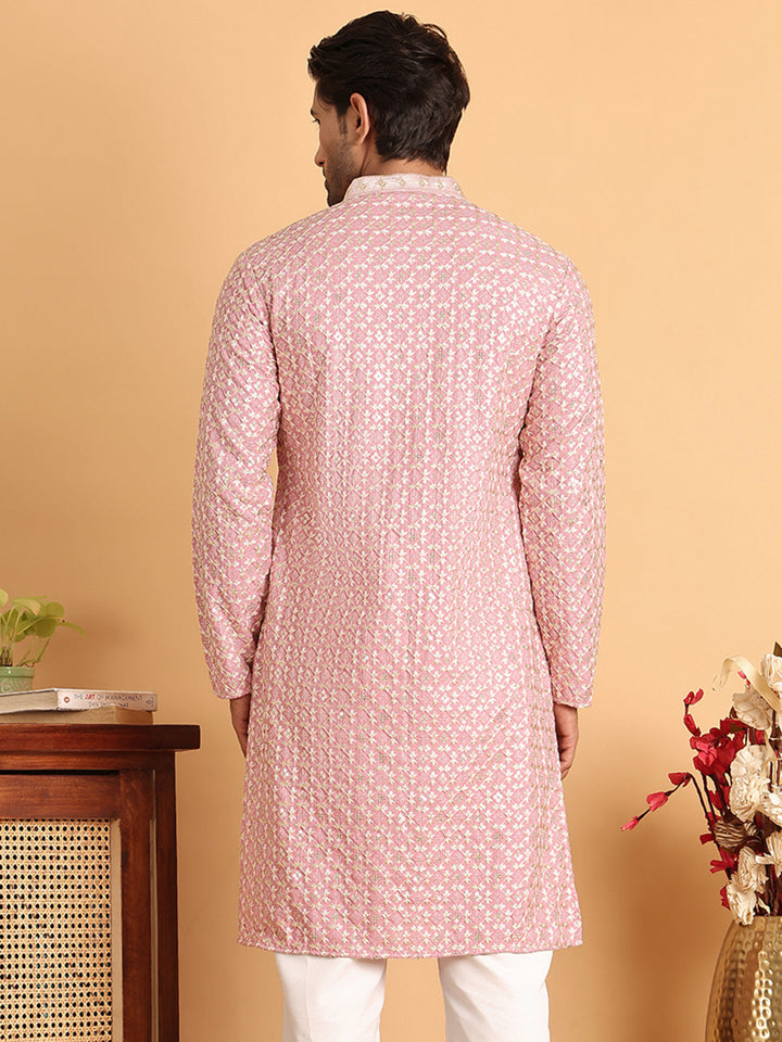 Embroidered Viscose Kurtas For Men