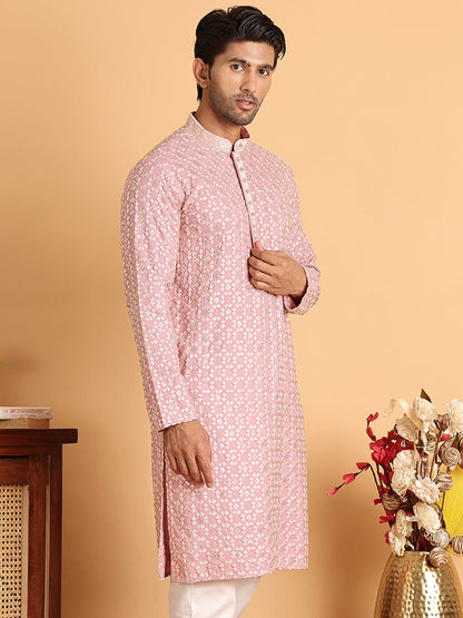 Embroidered Viscose Kurtas For Men