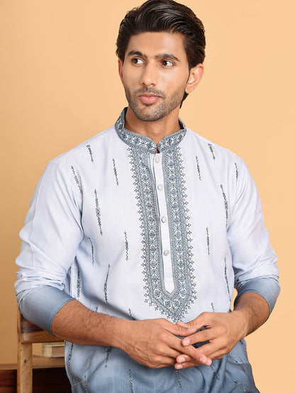 Ombre Printed Straight Kurtas For Men