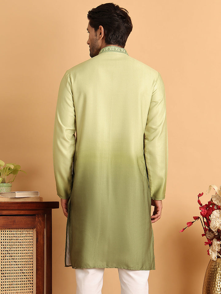 Ombre Printed Straight Kurtas For Men