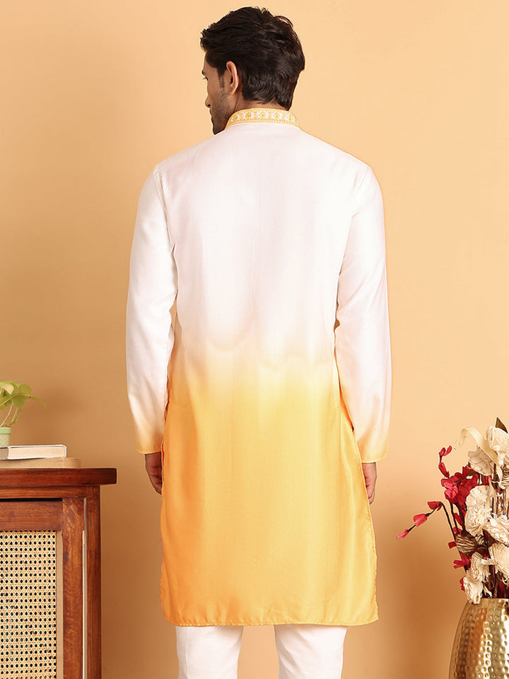 Ombre Printed Straight Kurtas For Men