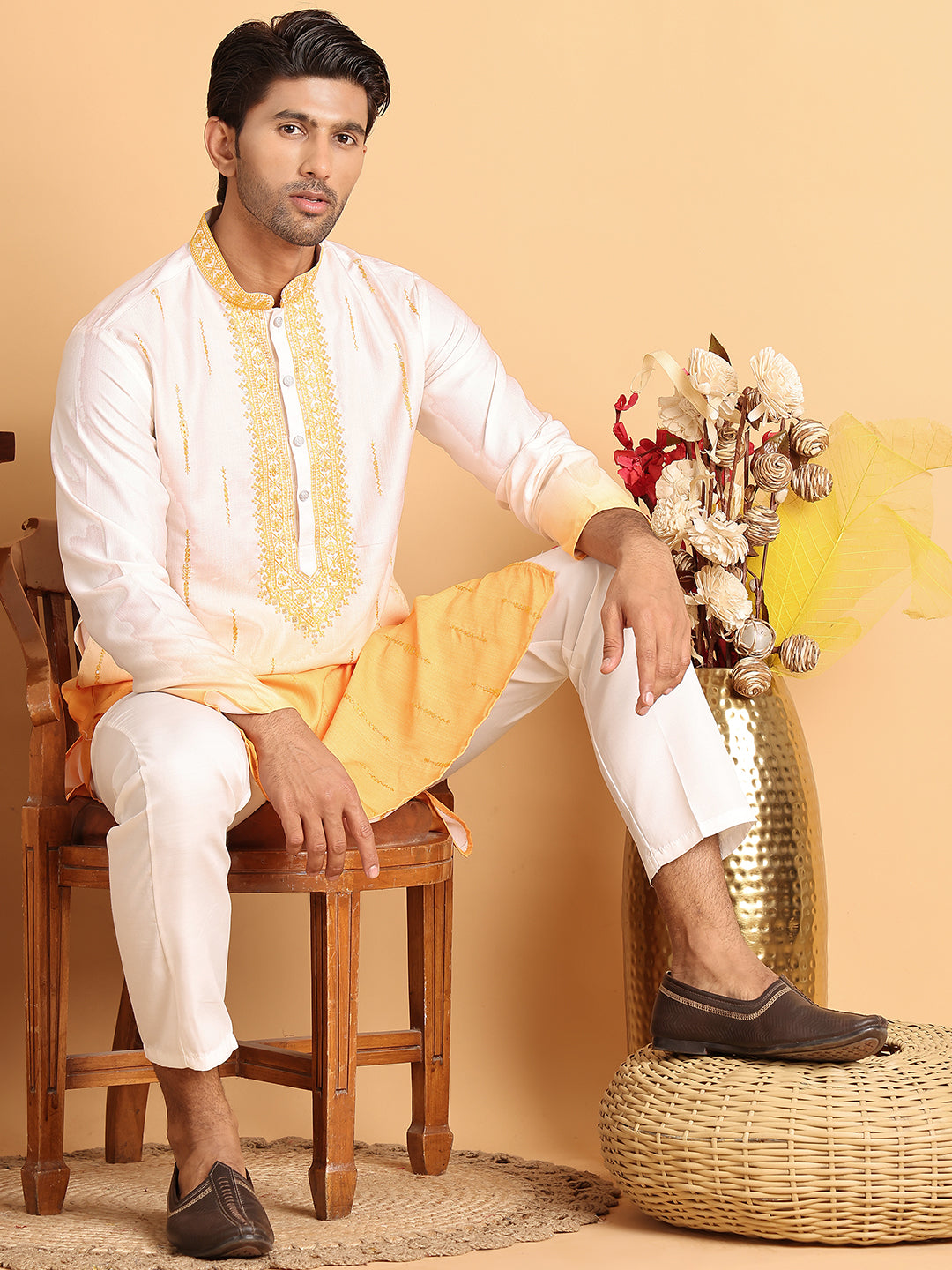 Ombre Printed Straight Kurtas For Men