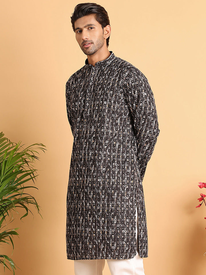 Embroidered Viscose Kurtas For Men