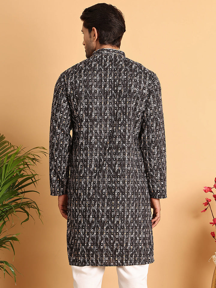 Embroidered Viscose Kurtas For Men